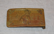 Vintage Metal Cowboy Themed Belt Buckle Collectible