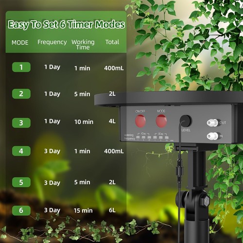 Solar Drip Irrigation System with 2200mAh Battery and 6 Timer Modes for Plants - Picture 7 of 8