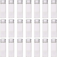 24 Tiny Jars with Aluminum Screw Lids 15ml Small Glass Bottles Clear Mini Via