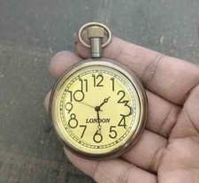 Orologio da tasca in ottone nautico vintage American Elgin Look antico da col...