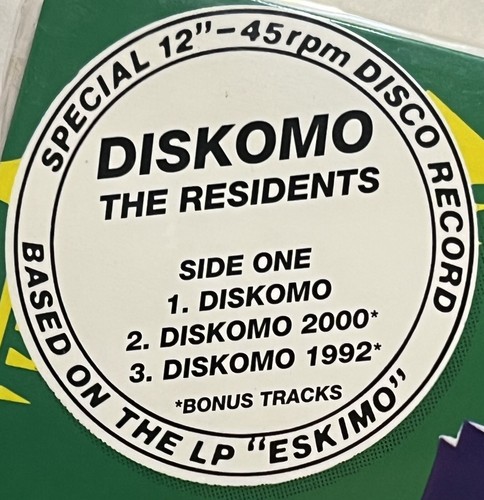 THE RESIDENTS diskomo EUROPE 12" 1000 Pressed BLUE VINYL record store day LP - Picture 2 of 5