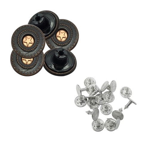 Jean Buttons No Sew Instant Buttons Replacement Hammer On Metal Studs 17mm - Picture 6 of 10