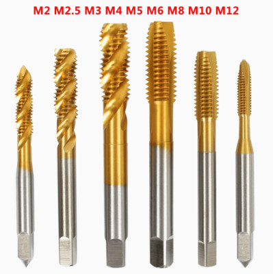 1-10pcs HSS Gewinde klopfen M2 M2.5 M3 M4-M12 Gerade/Spiralschlitz-Gewindebohrer