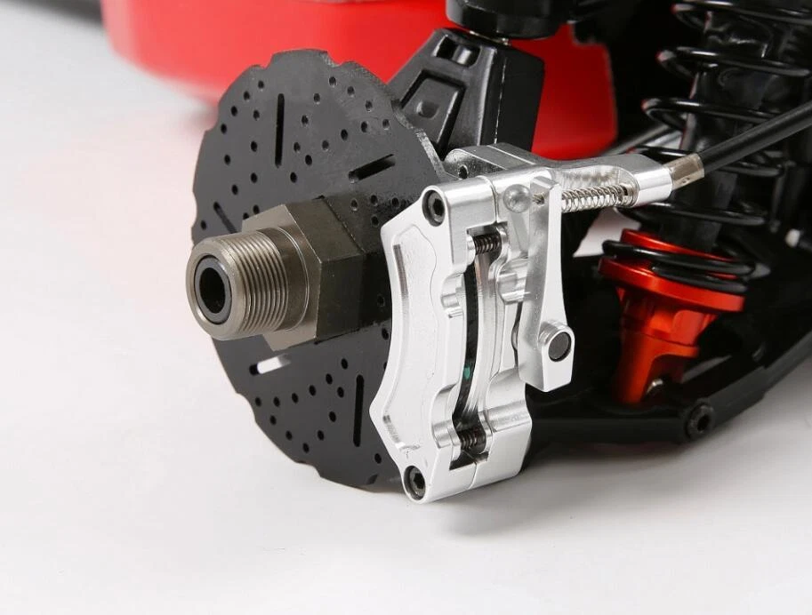 Silver CNC rear wheel wire brake kit for 1/5 hpi rovan km baja 5b RC CAR parts - Image 2 of 4