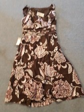 Ann Taylor Sleeveless Dress - Brown Patterned - 2