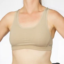 PAIR OF TWO Patagonia Capilene Women's Sports Bras, DRT (Tan/Khaki) - NWT 