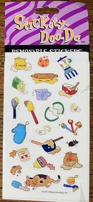 Sticky-Doo-Da Kitchen Baking Measuring Spoons Cups Bowls Cat Scrapbook Stickers