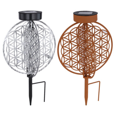 Etc-shop 2er Set Solar-Außenleuchten – Gartenweg-Beleuchtung Mit Erdspieß In Antik-schwarz | IP44 Spritzwassergeschützt, Bis Zu 8 Stunden Leuchtdauer
