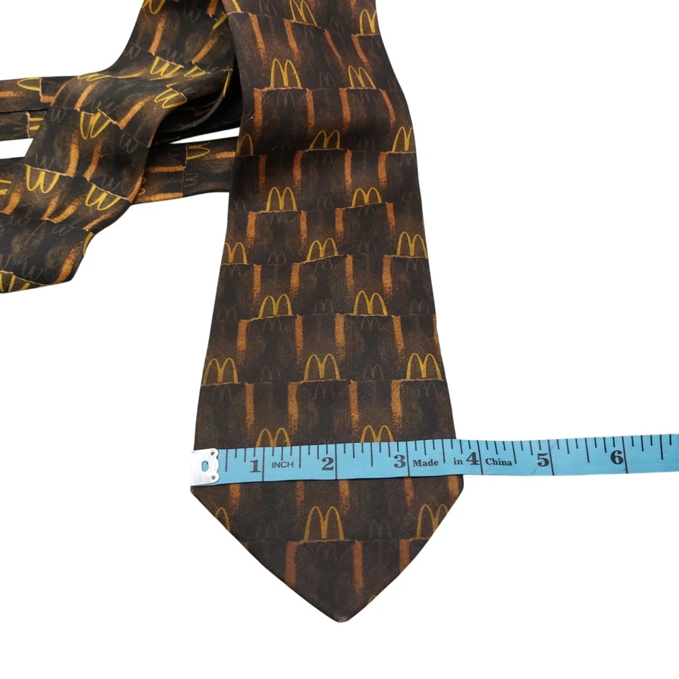 Corbata McDonalds vintage años 60-70 arcos dorados 100 % poliéster hecha en EE. UU. Foto 4 de 4
