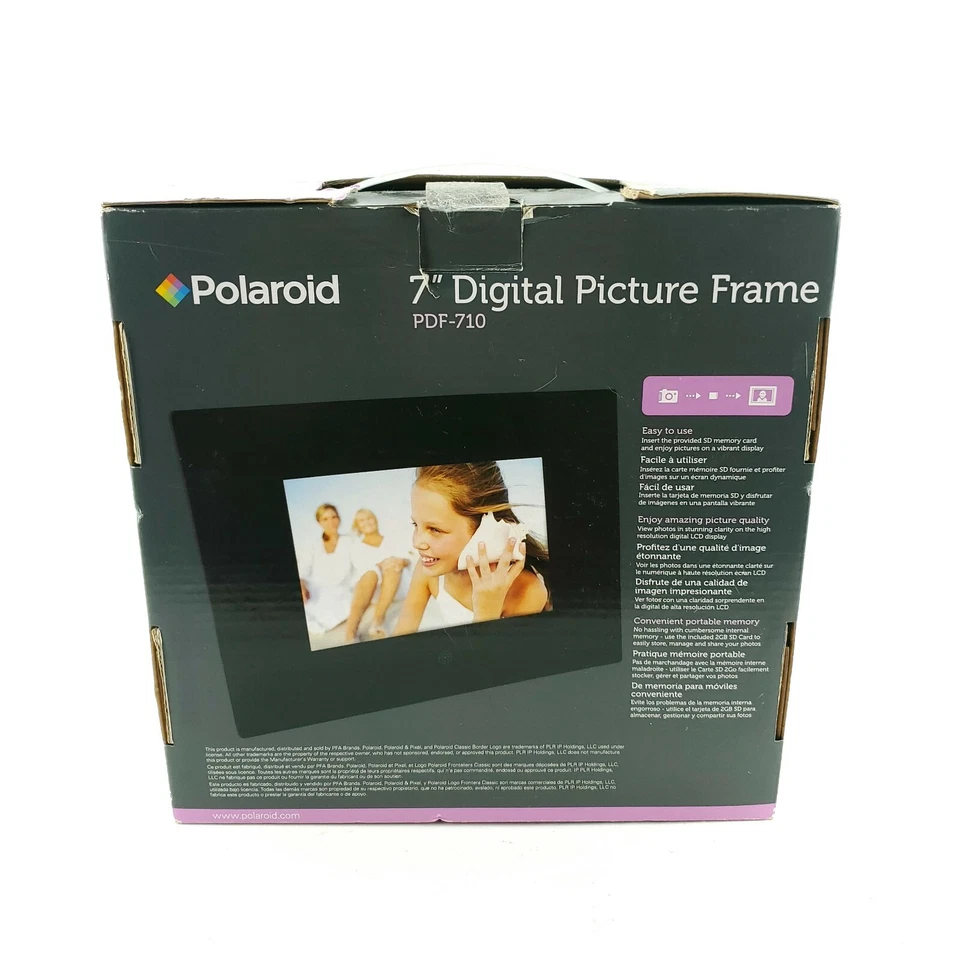 Polaroid 7" Digital Picture Frame USB Port 16:9 Ratio Resolution USA Seller - Image 4 of 4