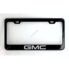 GMC Black License Plate Frame - Premium Powder Coated Metal