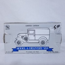 Vintage Ford Model A Delivery Van Coin Bank Die Cast Metal Liberty Classics Van