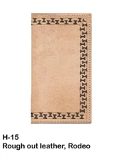 Ranger Belt Co Rodeo Wallet Roughout Leather Western Tooled Border Tan Cowboy