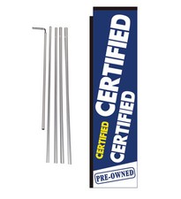 Certified Pre-owned 15' Advertising Rectangle Banner Flag Kit with pole spike