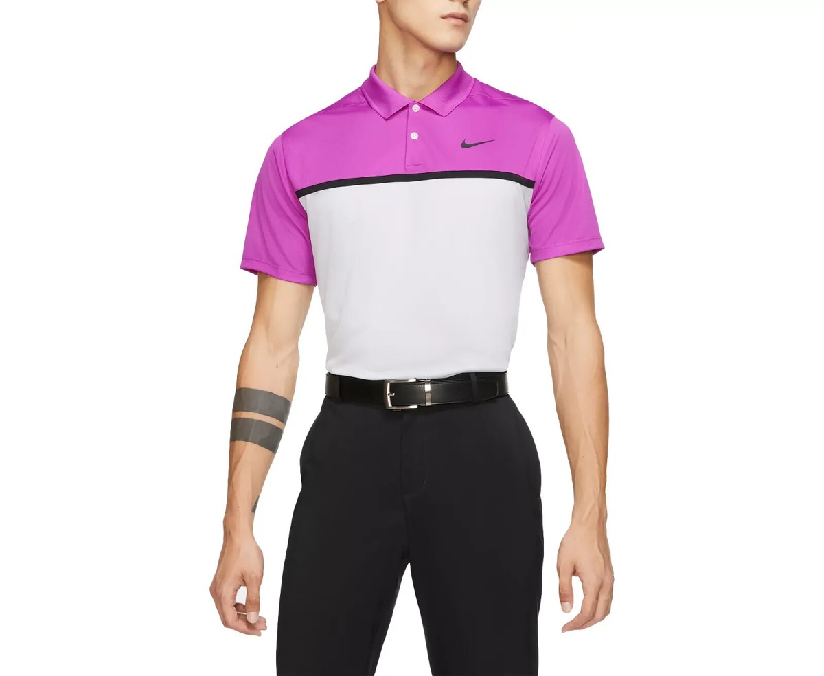 nike dry victory colorblock golf polo