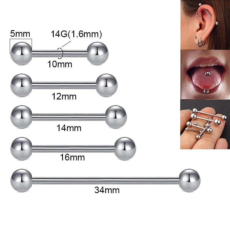 Belly button sale piercing straight barbell