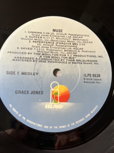 RARE LP VINYL ALBUM: Grace Jones - Muse PROMO (FH) - Picture 7 of 8