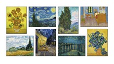 Quadri van gogh 8 Pezzi Stampa su Tela con Telaio in Legno Arredamento Arte