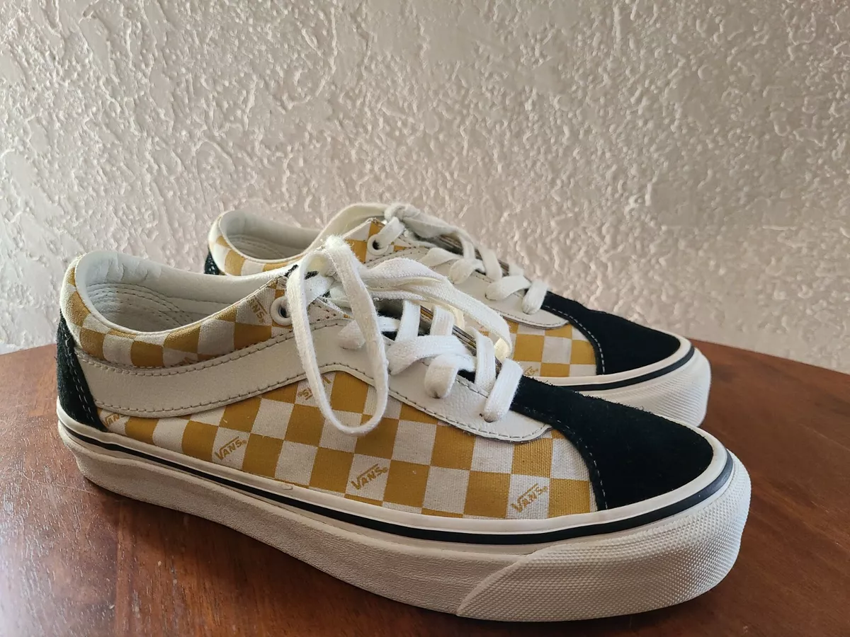 VANS Bold Ni Checkerboard Black Yellow Mango Mojito Skate Shoes