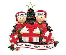 Personalized OPENING PRESENT FAMILY OF PAJAMAS of 2-3-4-5-6 Christmas Ornament