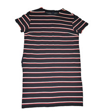 Uniqlo Blue Stripe Ponte Loose Fit T-Shirt Dress with Pockets Small *in exc cond