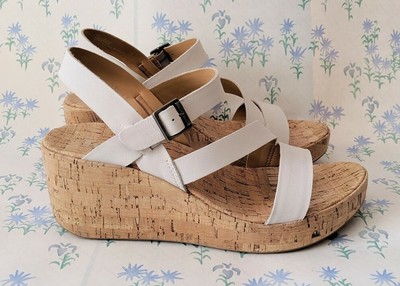 kork ease white sandals