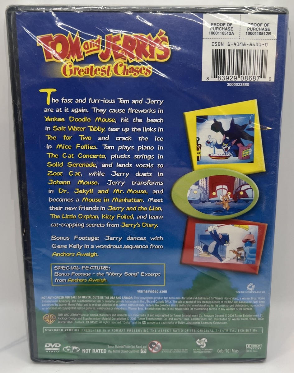 Tom and Jerry's Greatest Chases (DVD) NEW Sealed Slashed UPC
