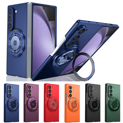 For Samsung Galaxy Z Fold 7 Fold 6 5 4 3 Mag Safe Magnetic Ring Stand Case Cover