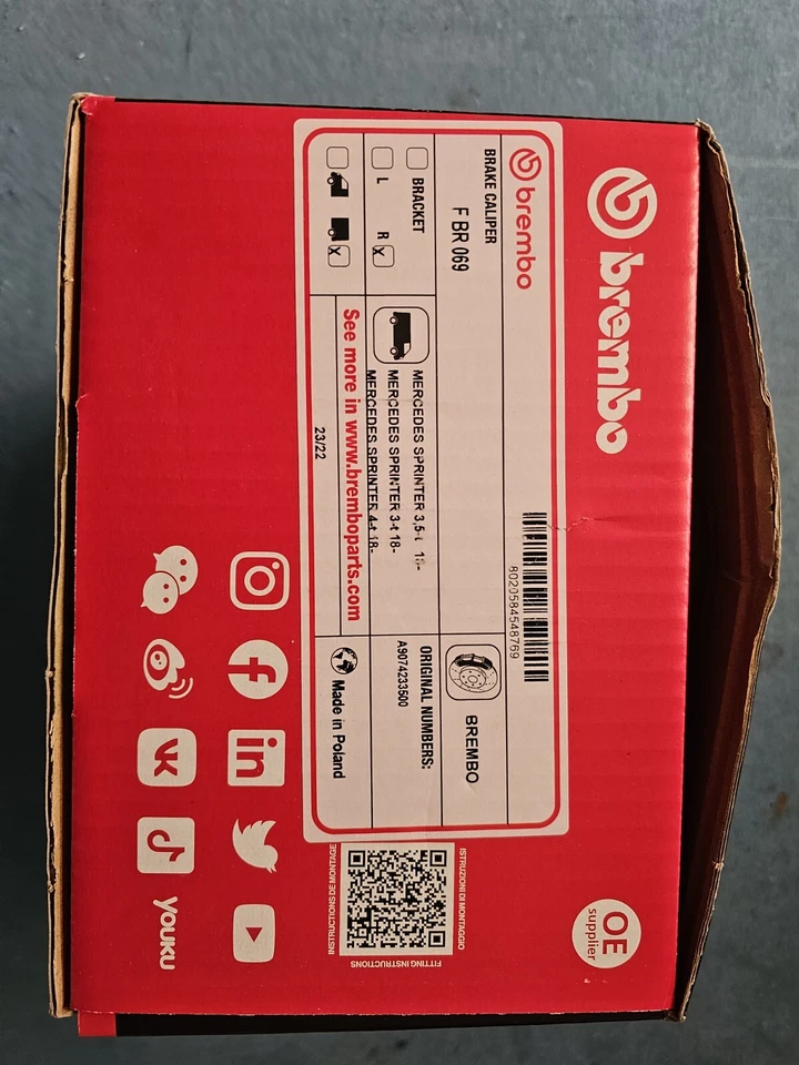 NEW BRAKE CALIPER O/S REAR MERCEDES SPRINTER 2018- A9074233500 80 FBR069 - Image 2 of 4