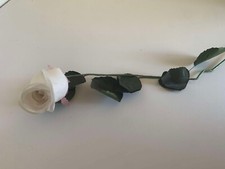 White Long Stemmed Rose 26" - Vintage Millinery Floral Made in Japan