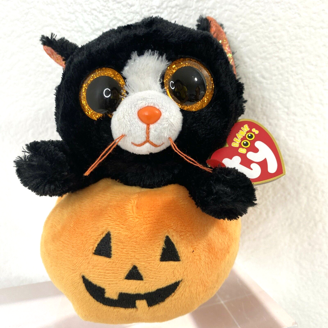 Ty Beanie Boos Edgar The Halloween Cat 