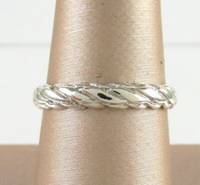 .925 Sterling Silver Band Ring Twisted Woven Design Eternity Style size 7.75
