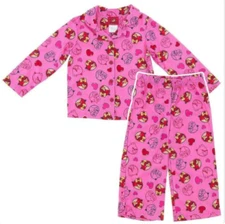 Angry Birds Girls  2 Piece Long Sleeve Pink Pajama Set Size 4