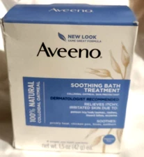 Aveeno Soothing Bath Treatment 8 Single Use Packets in Unopened Box Exp 2/2024