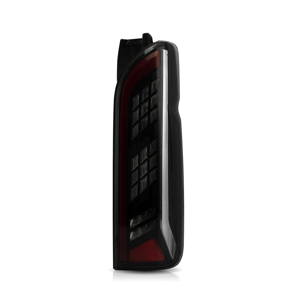 Luces traseras LED ahumadas 2005-2018 con par de señalización de giro secuencial para furgoneta Toyota Hiace Foto 2 de 4