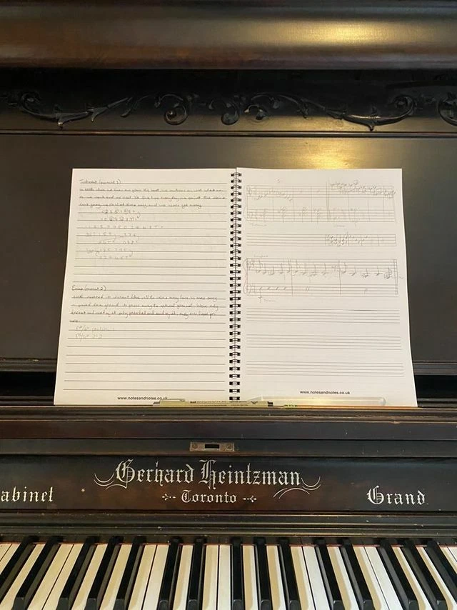 A4 Music Composition Notebook 8 Manuscript Staves and Lined Note Paper Piano - Image 4 of 4