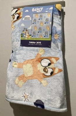 Bluey Bingo Plush Throw Blanket 46x60 Floral Design Kids NWT