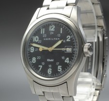 New Batt [Near MINT] Hamilton Khaki Field 38mm 6361 Blue Dial Qz Mens Watch