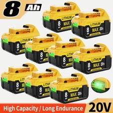8Ah Lithium Battery / Dual Charger For DeWalt 20V 20 Volt Max DCB206-2 DCB205-2