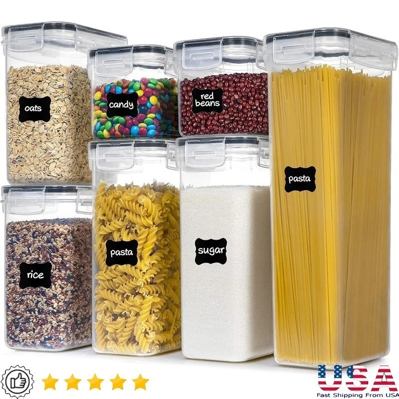 Airtight Food Storage Containers 7 PCS BPA Free Canisters Pantry Organization US