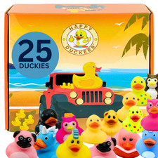 25pcs Jeep Ducking Kit 2" Assorted Bulk Rubber Ducks Bath Toys for Decor Gifts