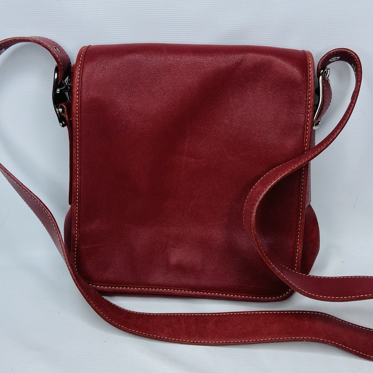 Coach Legacy Red Leather Saddle Studio Flap Crossbody Bag K2P-9335 Vintage