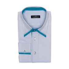 LUXURY 690$ GERLIN Shirt White JACQUARD Cotton 16-41 1C BIJAN