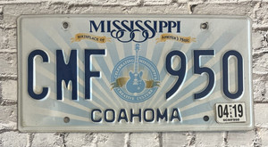 2019 Mississippi Automobile License Plate CMF 950 Birthplace of America's Music