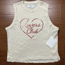 Spiritual Gangster Tank Top Womens S Ivory Lovers Club Heart Retro City Classic