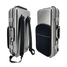Alto Saxophone Case Carbon Fiber with Storage Bag,Carry Handles,Straps Silver