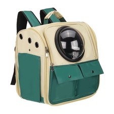 Pet Portable Travel Backpack Carrier for Small Cat Pet Dog Khaki Green