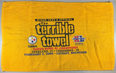 Pittsburgh Steelers Terrible Towel Super Bowl XL Champions 2006 Seattle Seahawks