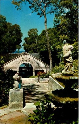 Sandy Lane Hotel Barbados W.I. Fountain & Entrance Chrome Postcard