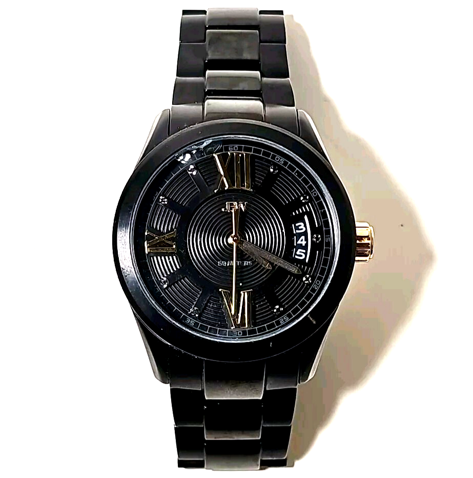 JBW Men's Watch J6311B Bond Diamond Dial Quartz Black Stainless